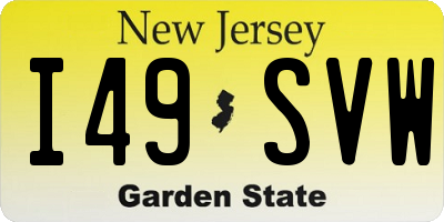 NJ license plate I49SVW