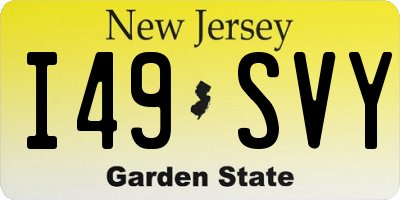 NJ license plate I49SVY