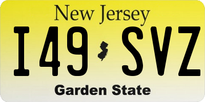 NJ license plate I49SVZ