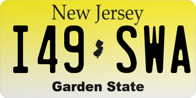 NJ license plate I49SWA