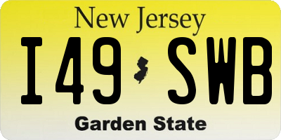 NJ license plate I49SWB