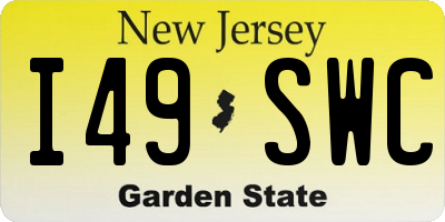 NJ license plate I49SWC