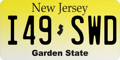 NJ license plate I49SWD