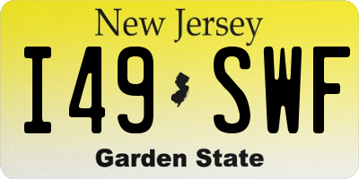 NJ license plate I49SWF