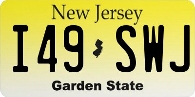 NJ license plate I49SWJ