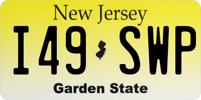 NJ license plate I49SWP