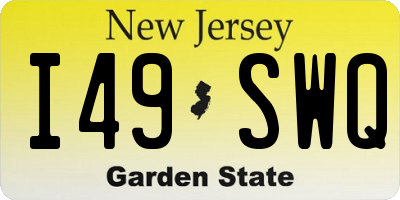 NJ license plate I49SWQ