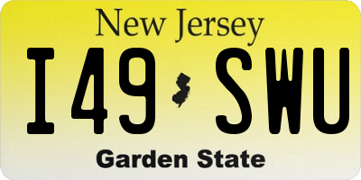 NJ license plate I49SWU