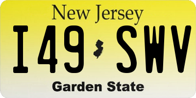 NJ license plate I49SWV