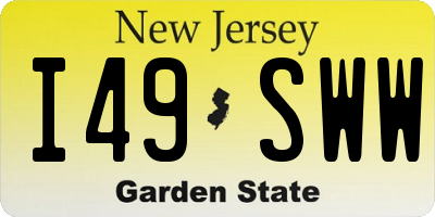 NJ license plate I49SWW