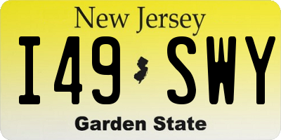 NJ license plate I49SWY