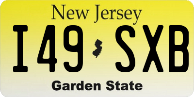 NJ license plate I49SXB