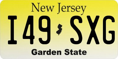 NJ license plate I49SXG