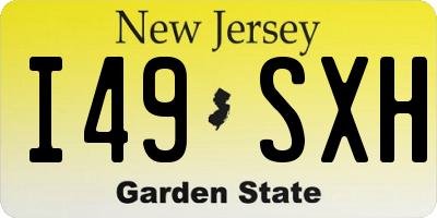 NJ license plate I49SXH