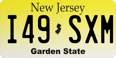 NJ license plate I49SXM