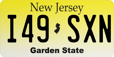NJ license plate I49SXN