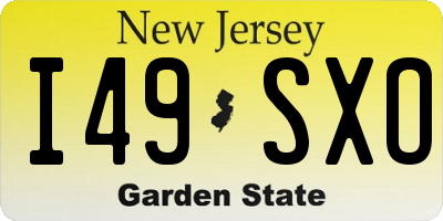 NJ license plate I49SXO