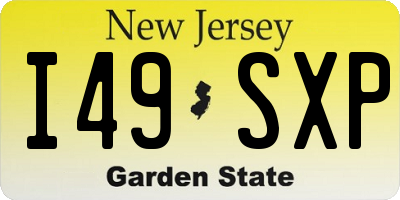 NJ license plate I49SXP