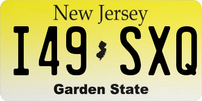 NJ license plate I49SXQ