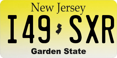 NJ license plate I49SXR