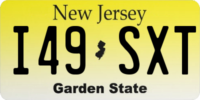 NJ license plate I49SXT