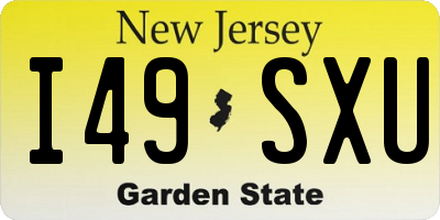 NJ license plate I49SXU