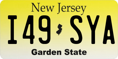 NJ license plate I49SYA