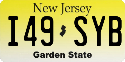 NJ license plate I49SYB