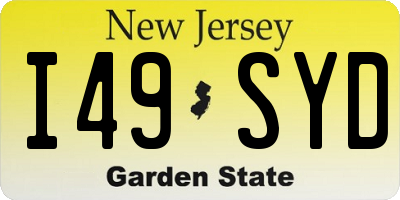 NJ license plate I49SYD