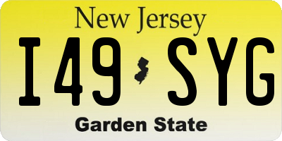 NJ license plate I49SYG