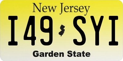 NJ license plate I49SYI