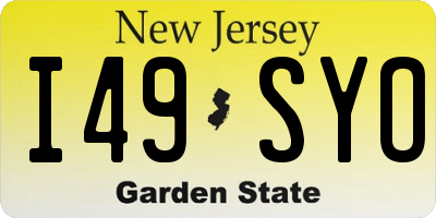 NJ license plate I49SYO