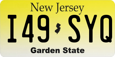 NJ license plate I49SYQ