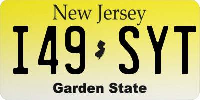 NJ license plate I49SYT