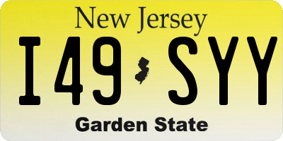 NJ license plate I49SYY