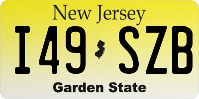 NJ license plate I49SZB