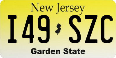 NJ license plate I49SZC