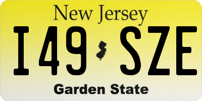 NJ license plate I49SZE