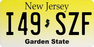 NJ license plate I49SZF
