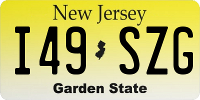 NJ license plate I49SZG