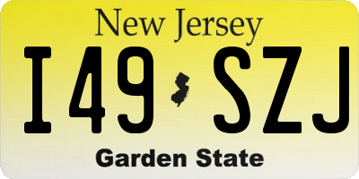 NJ license plate I49SZJ