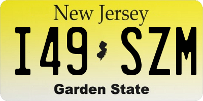 NJ license plate I49SZM