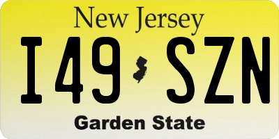 NJ license plate I49SZN