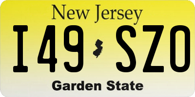 NJ license plate I49SZO