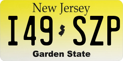 NJ license plate I49SZP