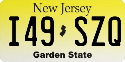 NJ license plate I49SZQ