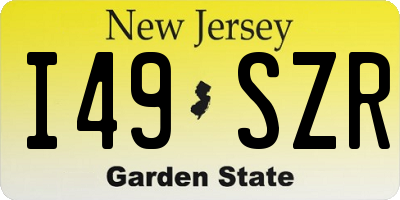 NJ license plate I49SZR