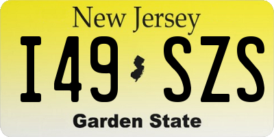 NJ license plate I49SZS