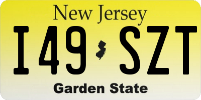 NJ license plate I49SZT