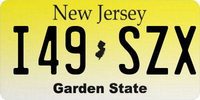 NJ license plate I49SZX